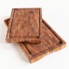 Tranchierbrett mit Saftrinne aus Teak Hirnholz groß - 3