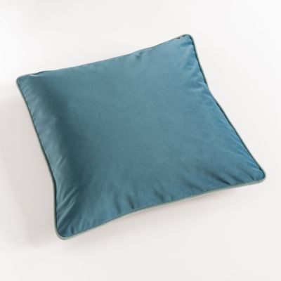 Samt-Kissenhülle Audrey mit Füllung Blau / Hellblau