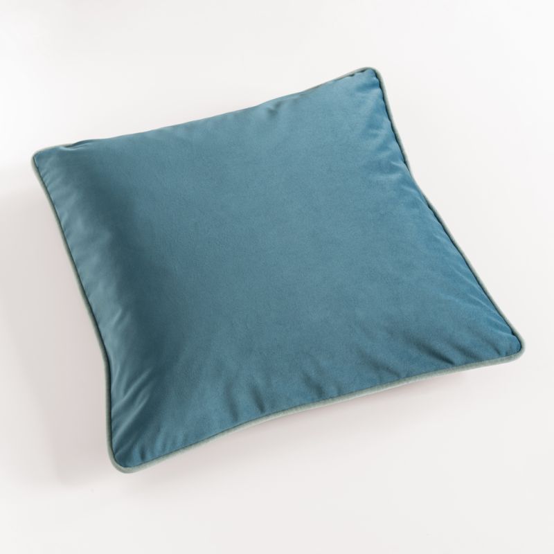 Samt-Kissenhülle Audrey mit Füllung Blau / Hellblau