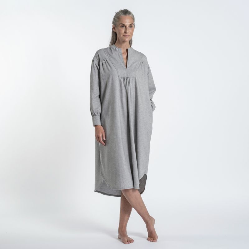 Sunday in Bed X Torquato Nachthemd Hailey Flanell Grau