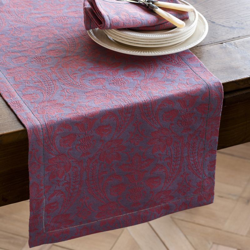 Donna di Coppe Tischläufer 40 x 140 cm Lachs/Blau