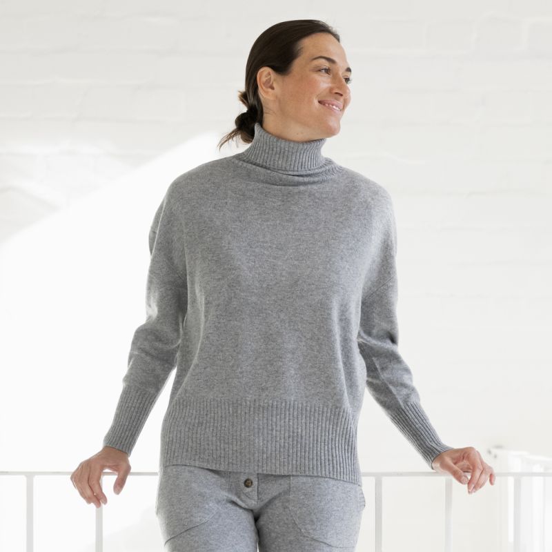 Sunday in Bed X Torquato Merino-Kaschmir-Pullover Grau XL - 2