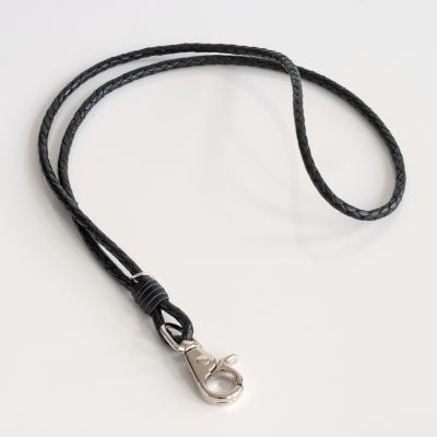 Schlüsselband aus Leder Schwarz