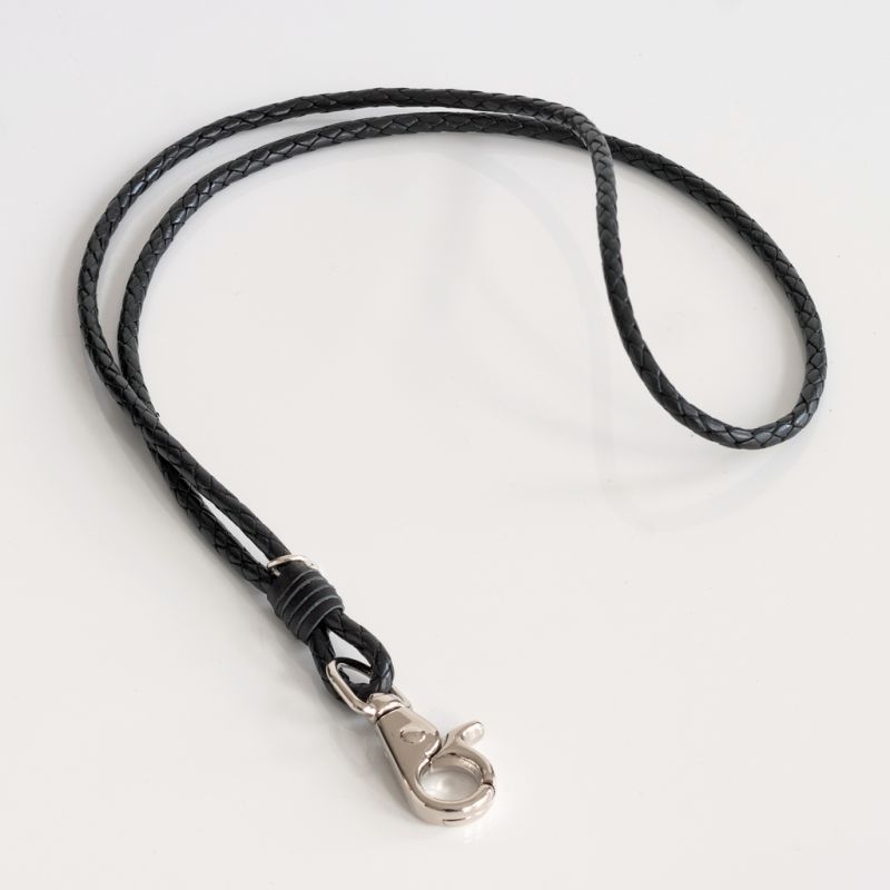 Schlüsselband aus Leder Schwarz
