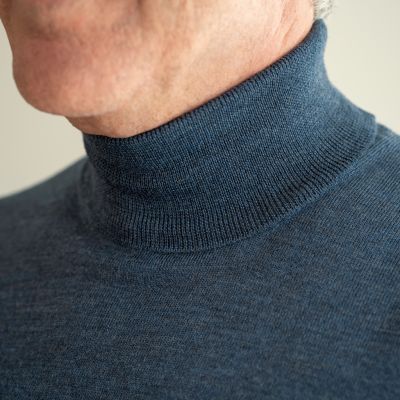 Gran Sasso Rollkragenpullover Blau Gr. 48 - 3