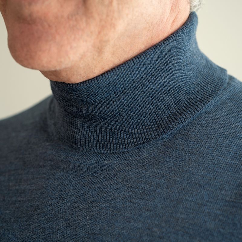 Gran Sasso Rollkragenpullover Blau Gr. 48 - 3