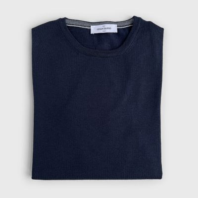 Gran Sasso Rundhals Pullover Navy Gr. 48
