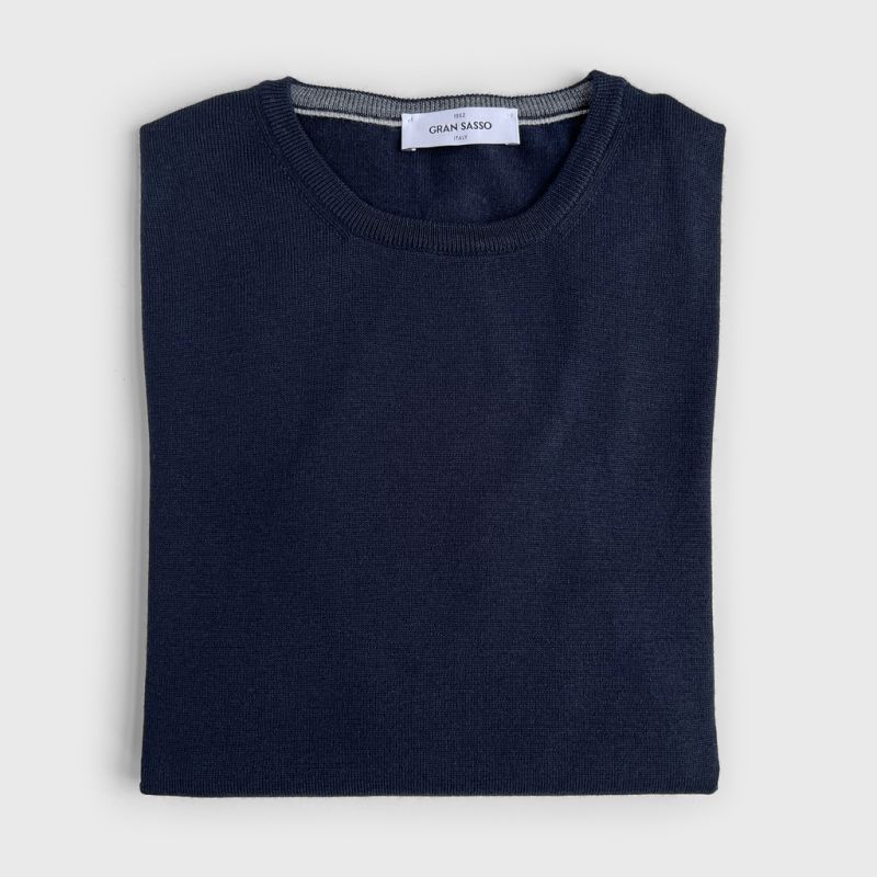 Gran Sasso Rundhals Pullover Navy Gr. 48