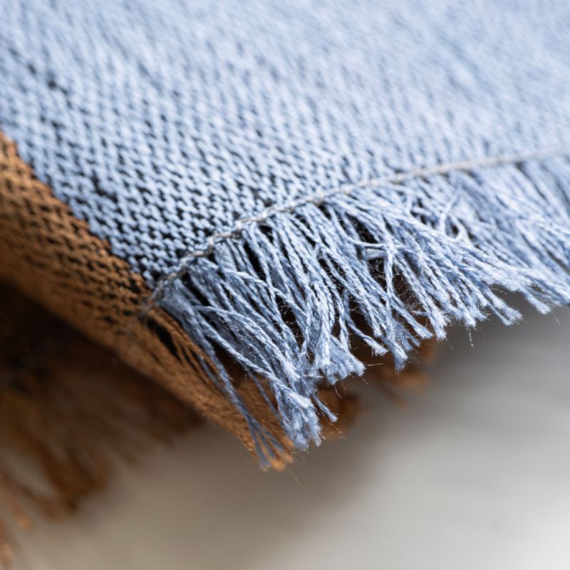 Nsija Seidenwollschal blue/bleu-mustard - 2
