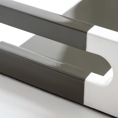 Lacktablett Markise Olivgrau/Weiß - 3