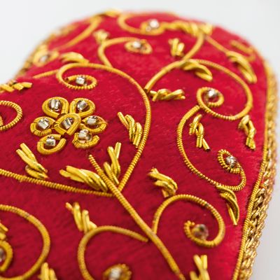 Zardozi-Baumschmuck Herz und Stern - 4