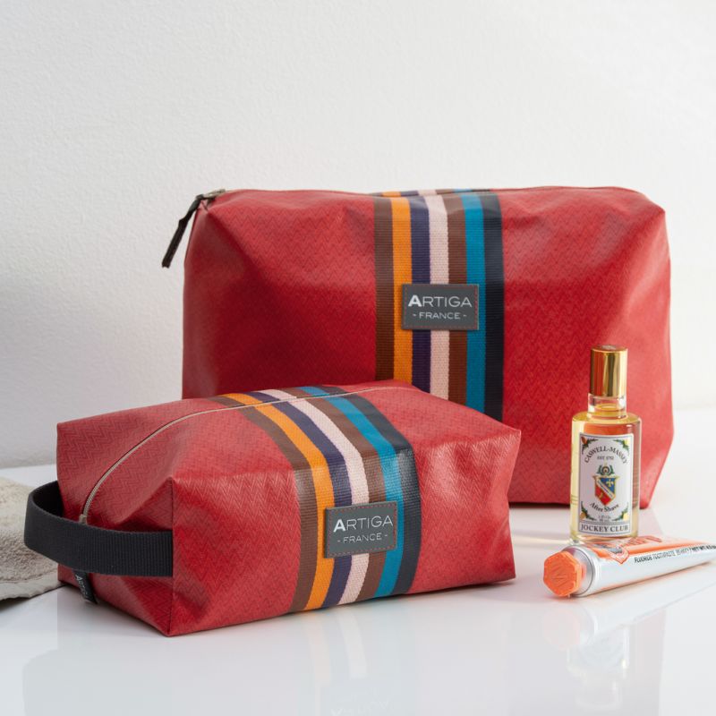 Waschzeugtasche Chevron von Artiga Groß Rot - 2