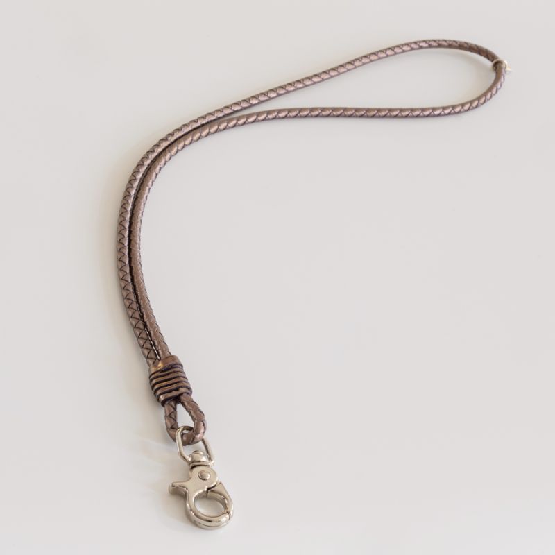 Schlüsselband Metallic-Leder Bronze