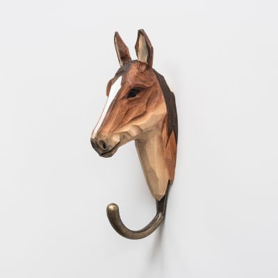 Handgeschnitzter Kleiderhaken Pferd