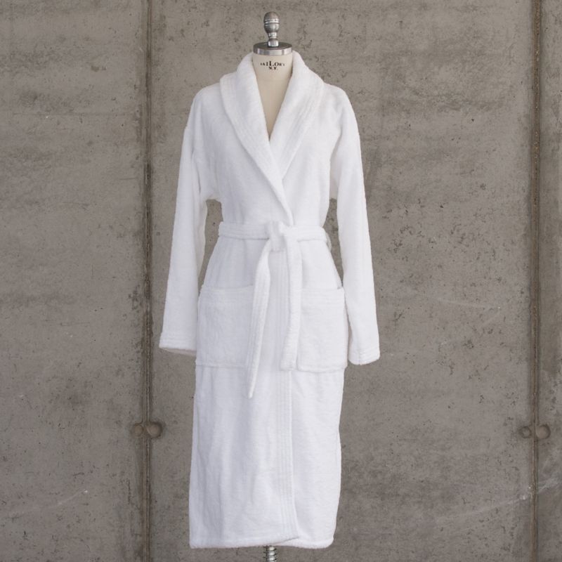 Rhomtuft Frottee-Bademantel weiss - 4
