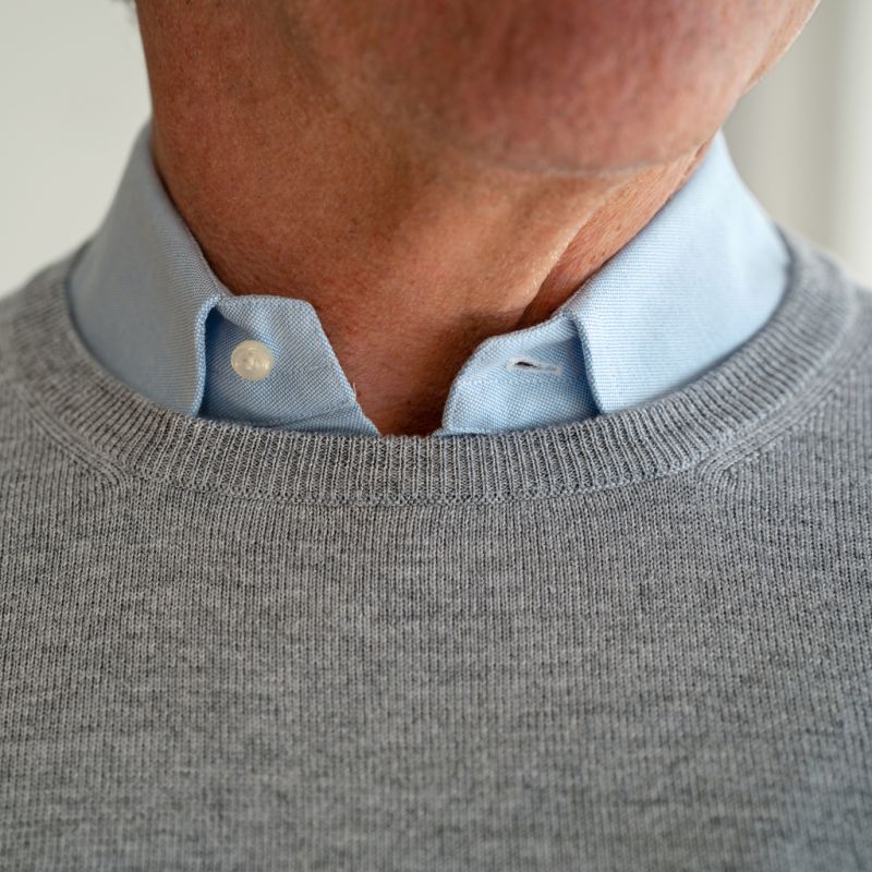 Gran Sasso Rundhals Pullover Grau Gr. 56 - 3