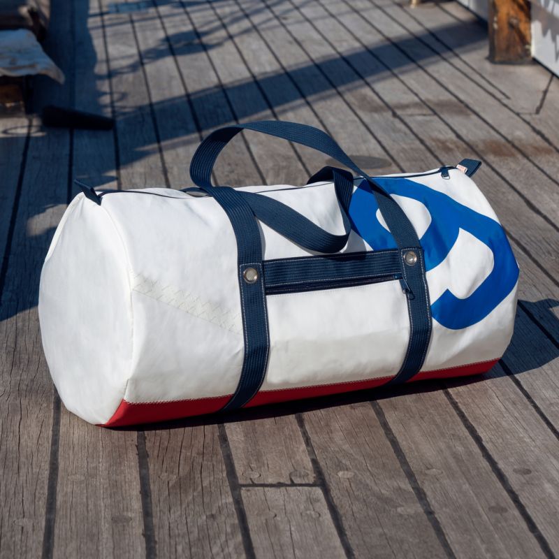 Tasche aus Segeltuch groß mit  blauer Nummer - 2