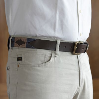 Polo-Gürtel 95 cm Braun/Navy - 2
