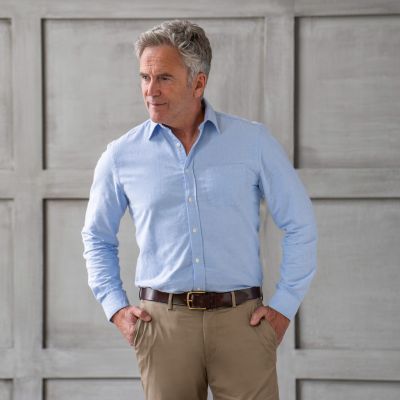 Portuguese Flanellhemd Hellblau