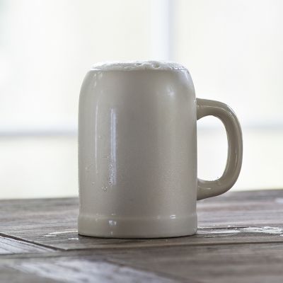 6 Steingut Bierkrüge "Kannenbäcker"