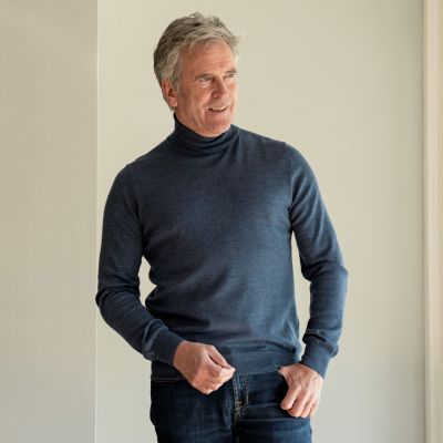 Gran Sasso Rollkragenpullover Blau Gr. 48