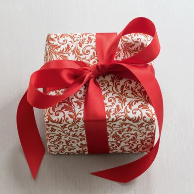 Florentiner Papier Akanthusranken Rot Gold 50 x 70 cm