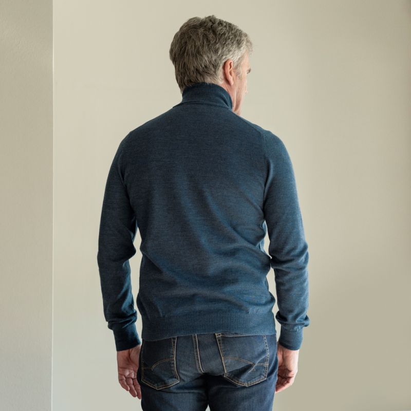 Gran Sasso Rollkragenpullover Blau Gr. 48 - 4