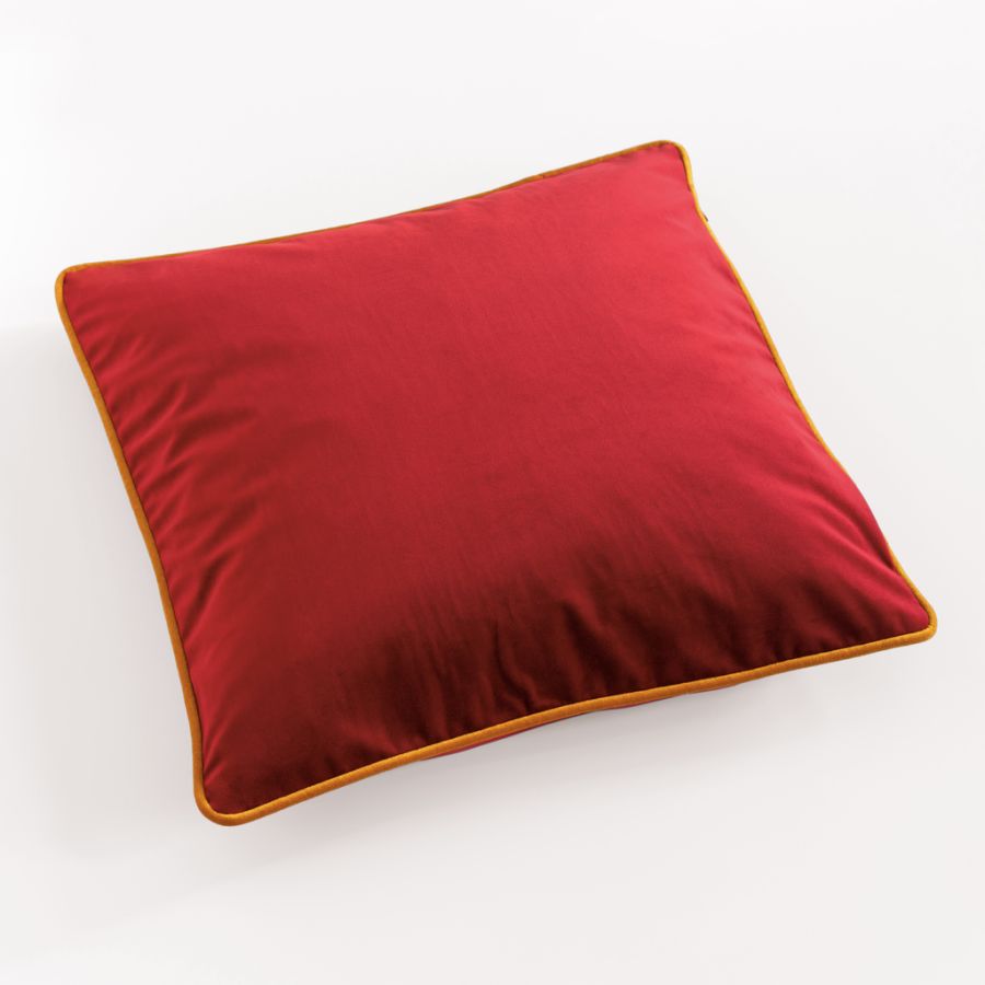 Samt-Kissenhülle Audrey mit Füllung Rot Orange bei Torquato