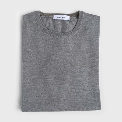 Gran Sasso Rundhals Pullover Grau Gr. 56