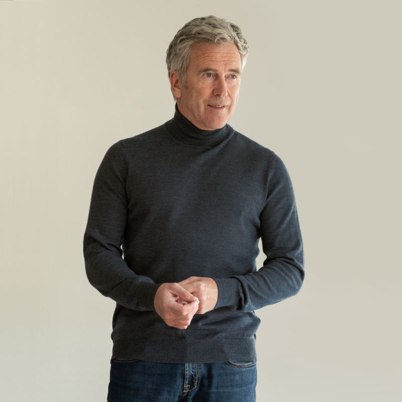 Gran Sasso Rollkragenpullover Navy Gr. 48