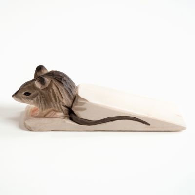 Handgeschnitzter Türstopper Maus - 2