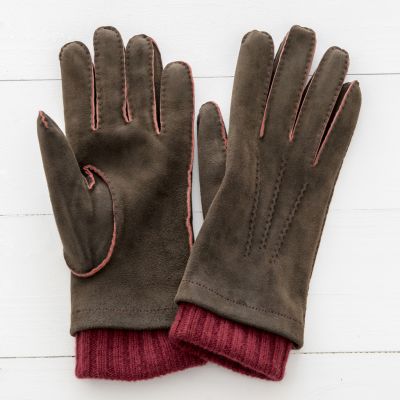 Herrenhandschuhe aus Ziegenleder mit Kaschmir-Stulpe - 2