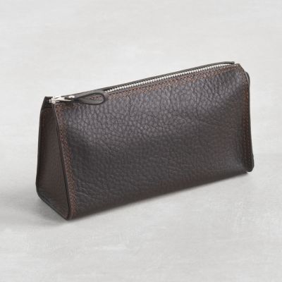 Hammann Kosmetiktasche Hirschleder Dunkelbraun