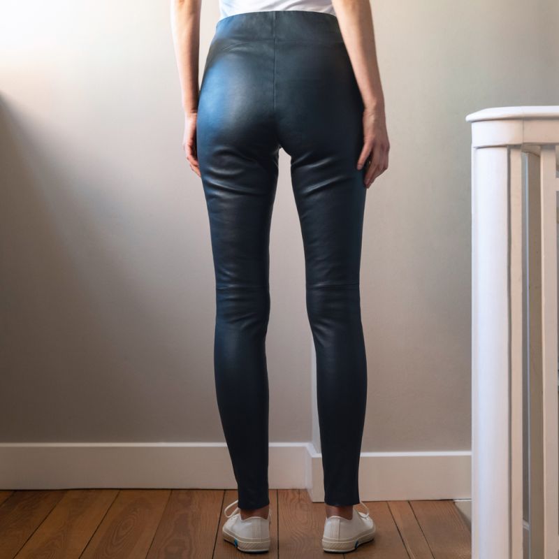 Depeche Lederhose Stretchleder Blau Gr. 36 - 3