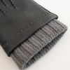 Damenhandschuhe Hirschleder Schwarz/Grau Gr. 8 - 2