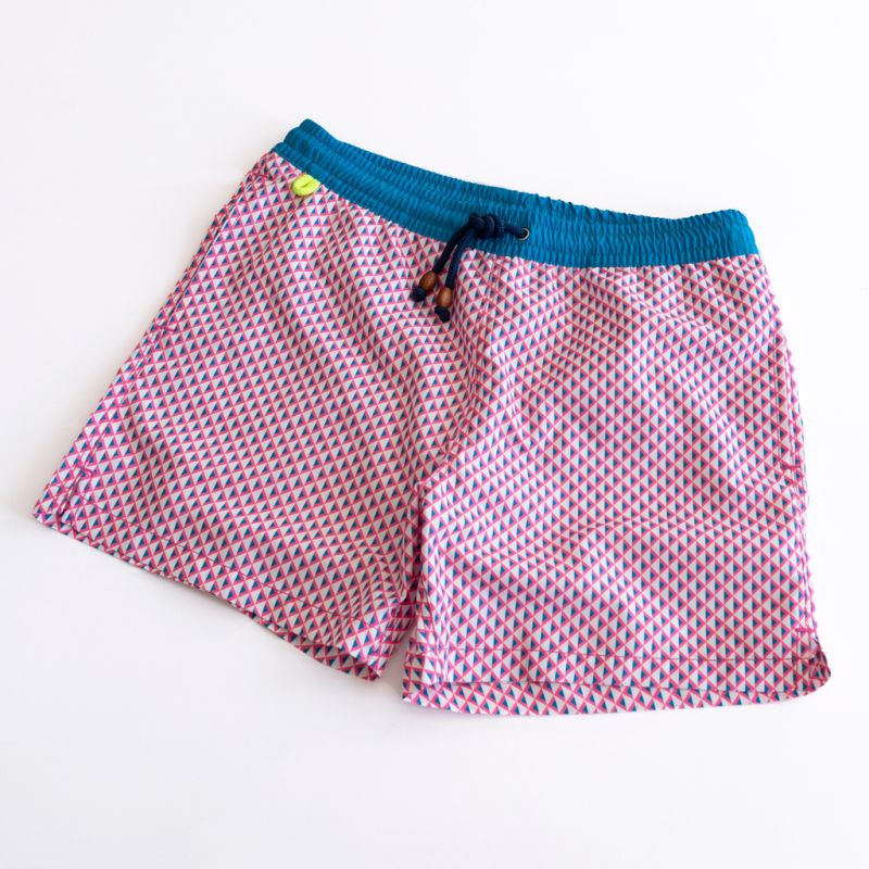Gilis Badehose Miami Beach/Rot-Weiß-Blau mit Azurblau XL