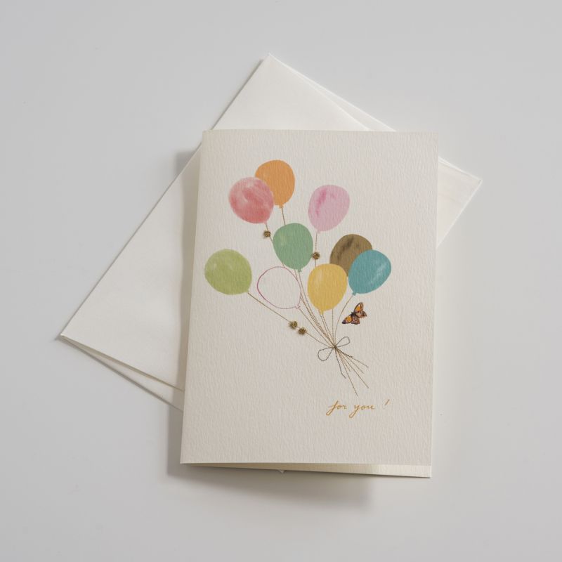 Bestickte Glückwunschkarten Luftballons