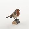 Handgeschnitzter Dekovogel Rotkehlchen