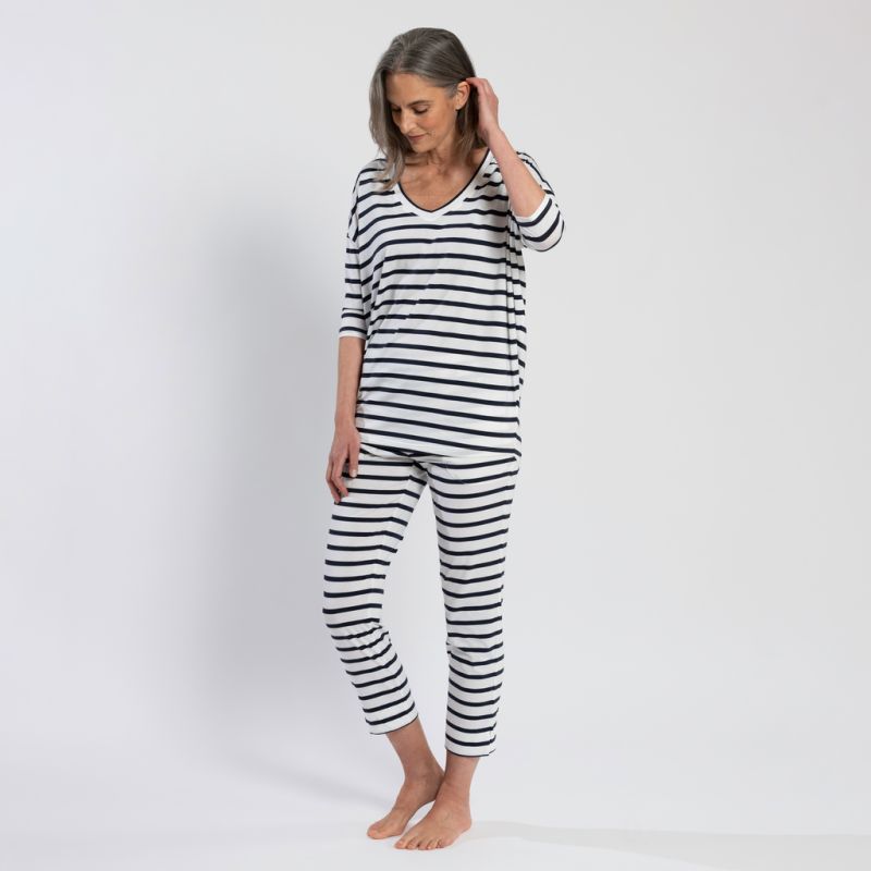 Sunday in Bed X Torquato Pyjamahose Pure Weiß/Midnight M - 3