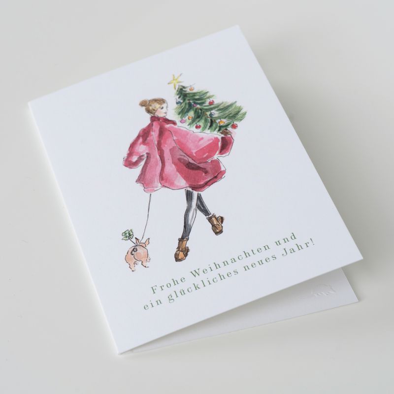 Weihnachtskarte: Schweinchen - 2
