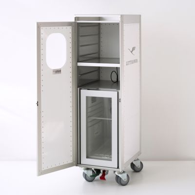 Lufthansa Cocktail Trolley mit Kühlfach und Beleuchtung