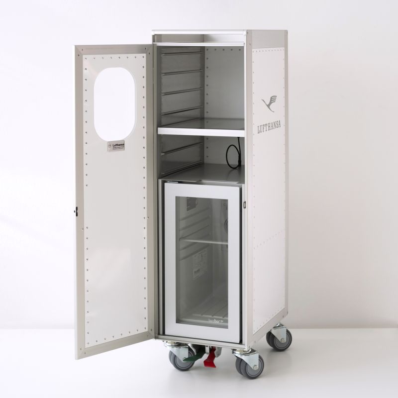Lufthansa Cocktail Trolley mit Kühlfach und Beleuchtung