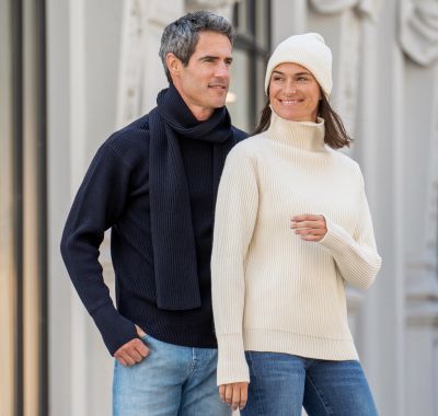Andersen-Andersen Rollkragenpullover Wollweiß Gr. XL