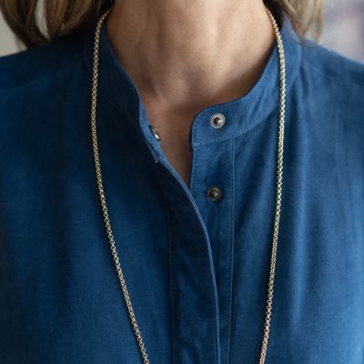 Depeche Wildlederkleid Blau Gr. 38 - 3