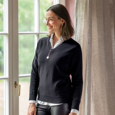 Merino-Pullover von William Lockie Black Gr. L