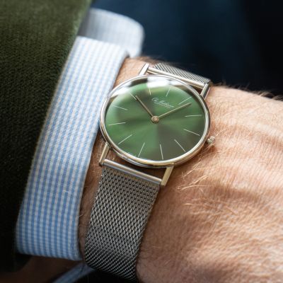 Ole Mathiesen Armbanduhr 1962 Classic 33 silber/grün - 2