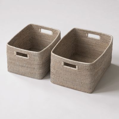 2er-Set Rattan Schrankkörbe