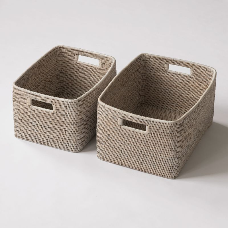 2er-Set Rattan Schrankkörbe