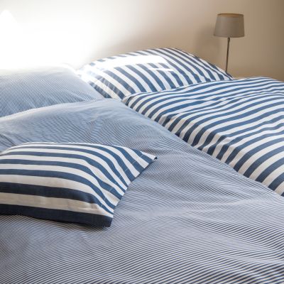 Kissenbezug Liselund Blockstreifen Marine 40 x 40 cm