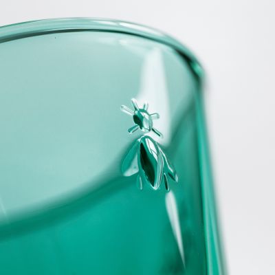 6 La Rochère Weingläser mit Biene Smaragdgrün - 3